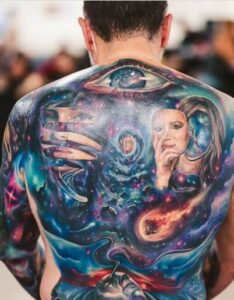 galaxy back tattoo 2