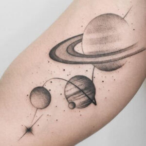 galaxy black white tattoo 2