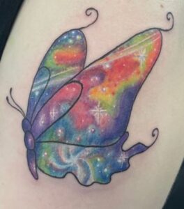galaxy butterfly tattoo