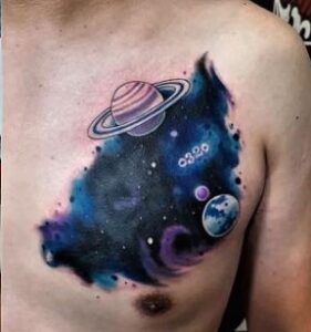 galaxy chest tattoo 2