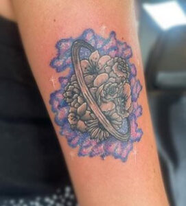galaxy flower tattoo 3
