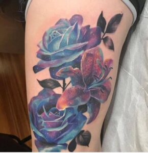 galaxy rose tattoo 2