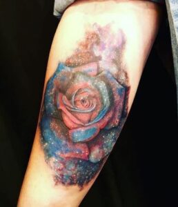 galaxy rose tattoo 3