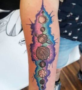 galaxy watercolour tattoo 2