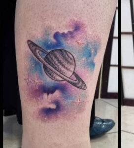 galaxy watercolour tattoo