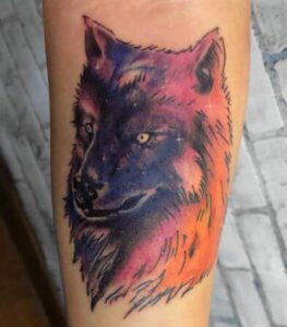 galaxy wolf tattoo 3
