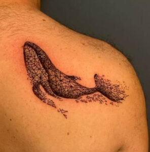 geometrical whale tattoo 3