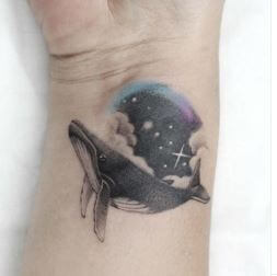 minimalist whale tattoo 2