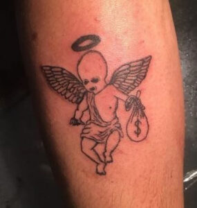 money angel bag tattoo