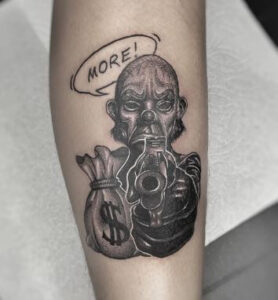money bag men tattoo