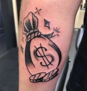 money bag simple tattoo