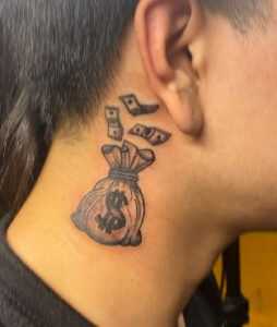 money bag small tattoo