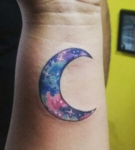 moon galaxy tattoo