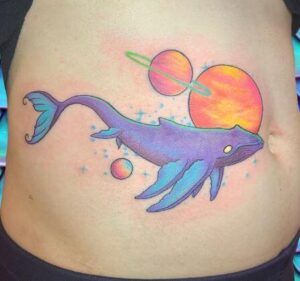 planet whale tattoo