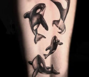 realistic whale tattoo