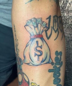 robbery money bag tattoo