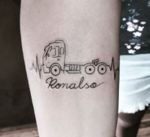 simple semi truck tattoo
