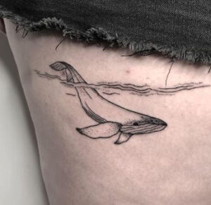 simple whale tattoo