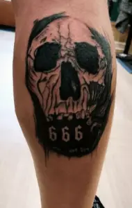 skull 666 tattoo