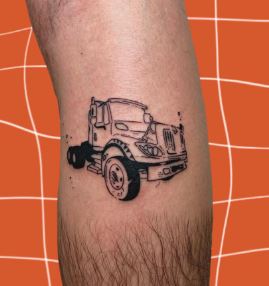 small semi truck tattoo