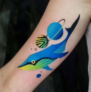 space galaxy whale tattoo
