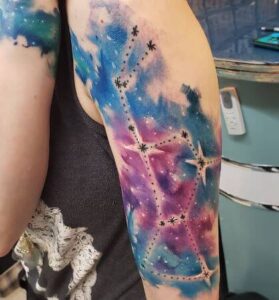 watercolour galaxy tattoo