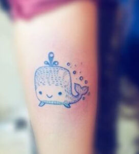 whale cartoon tattoo