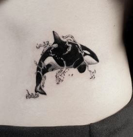 whale realistic tattoo