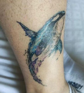 whale watercolor tattoo