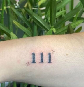 111 simple angel number tattoo