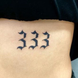 333 angel number tattoo 2