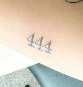 444 angel number tattoo 3