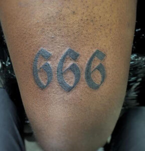 666 number tattoo