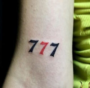 777 angel number tattoo 3