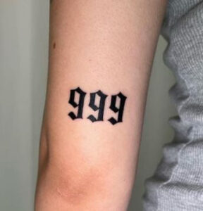 999 angel number tattoo 2