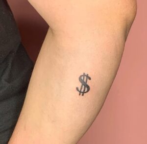 Black Dollar Sign Tattoo