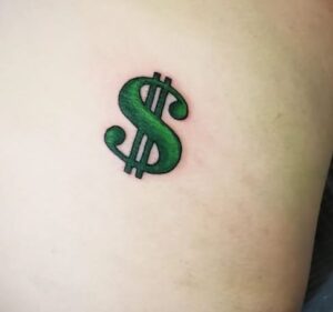 Dollar Sign Font Tattoo