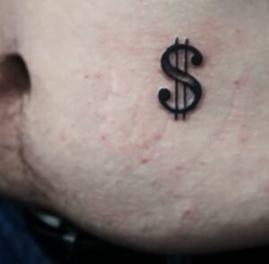 Dollar Sign Stencil Tattoo