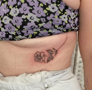 Side Boob Rose Tattoo