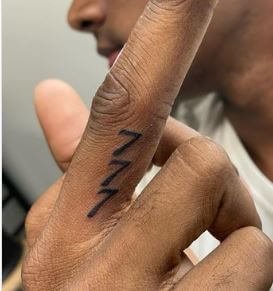 angel number tattoo on finger