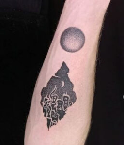 black night sky tattoo 2