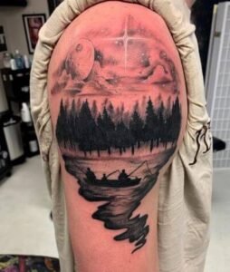 black night sky tattoo