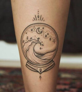 circle night sky tattoo