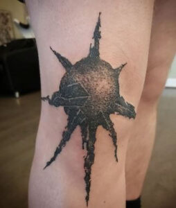 death star knee cap tattoo