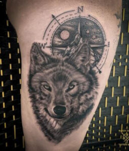 fox night sky tattoo