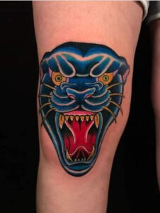 knee cap leopard tattoo 2