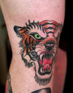 knee cap tiger tattoo 4