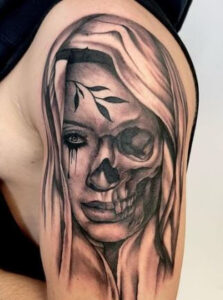 marilyn monro two face tattoo