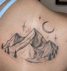 moon night sky tattoo 3