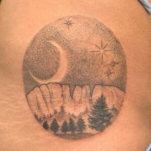 moon night sky tattoo